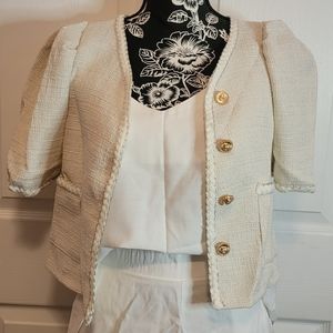 NWT Hello Short Sleeve White Blazer XS